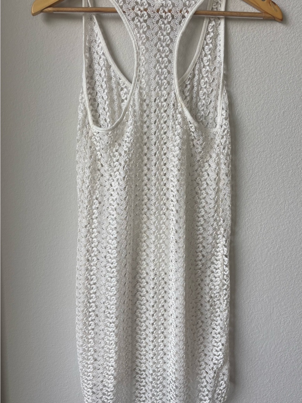 White Crochet Swim Cover-Up Tank Dress - Picture 2 of 3